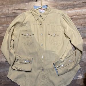 Vinyage Pearl Snap Roper Button Up Size L